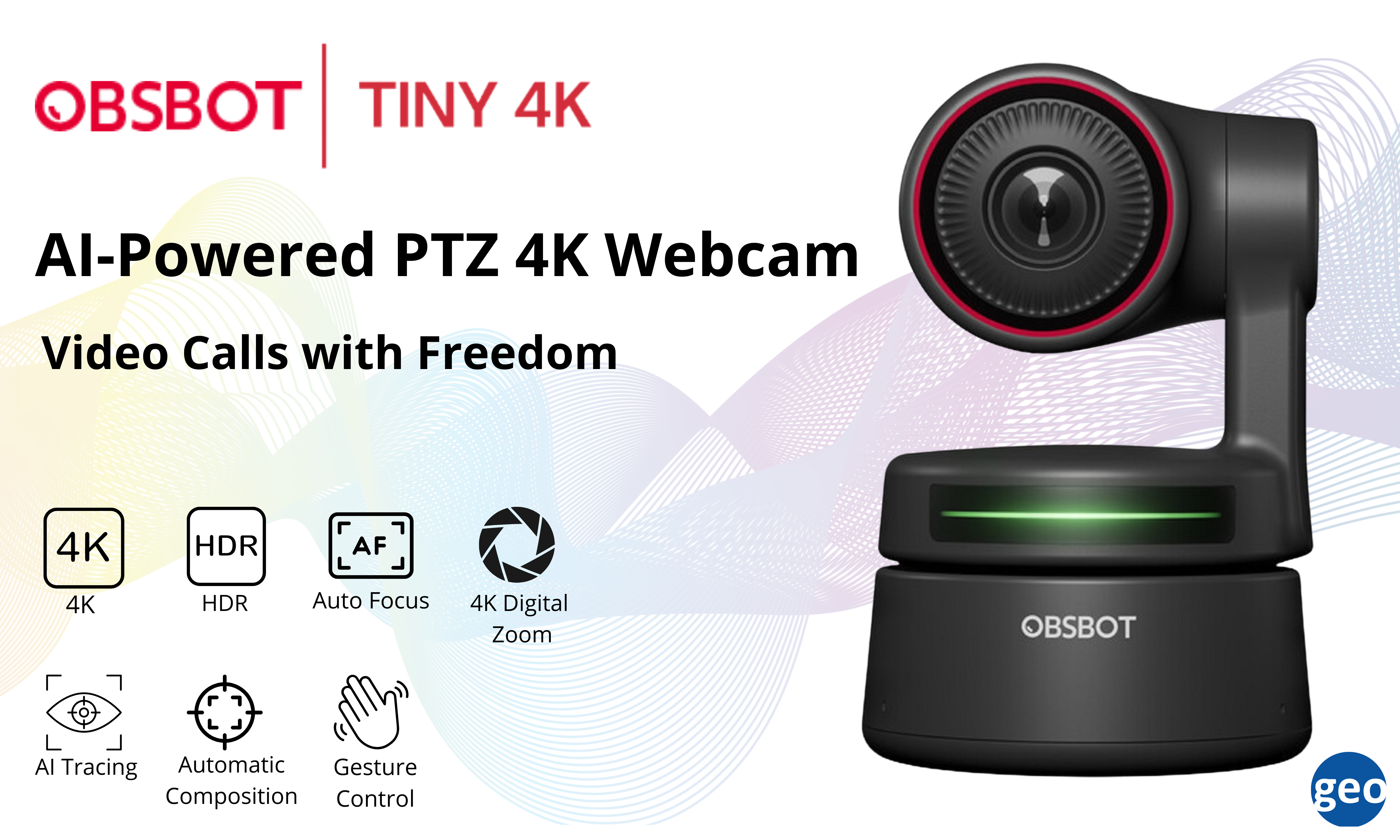 OBSBOT: AI-Powered PTZ 4K WebCam offers a Powerful and Intelligent webcam for Remote classes, Live streaming, Video conferencing, and more.
