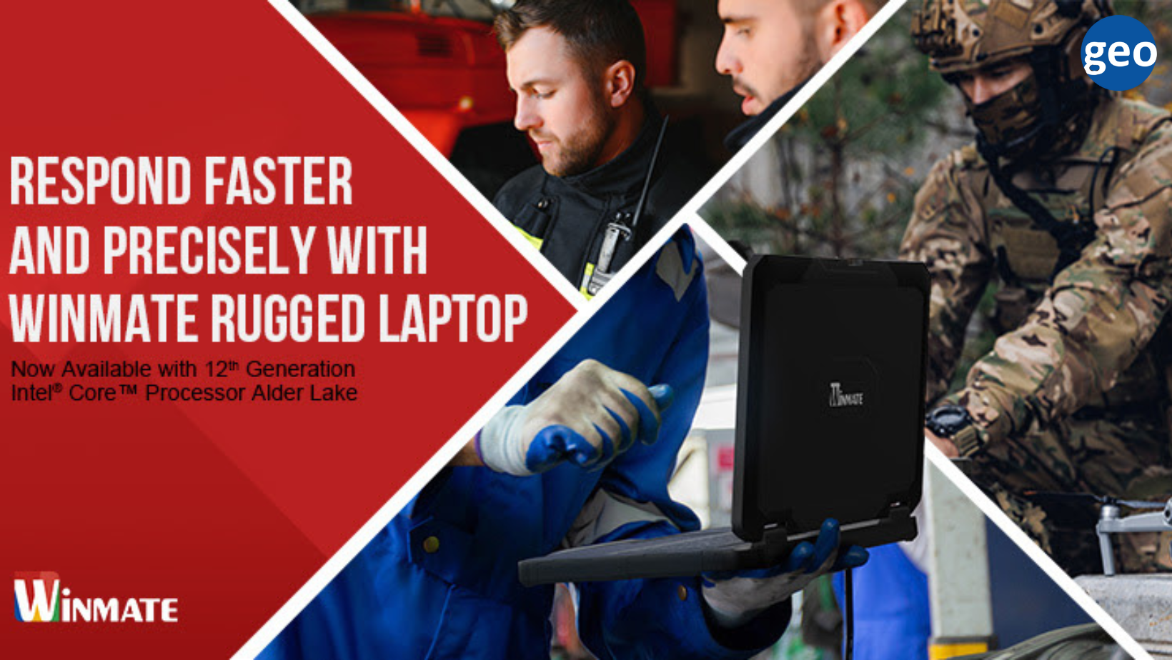 Winmate Fully Rugged Notebook Laptop with Intel Core i7 powered by Intel Alder Lake processor. Reliable, versatile.