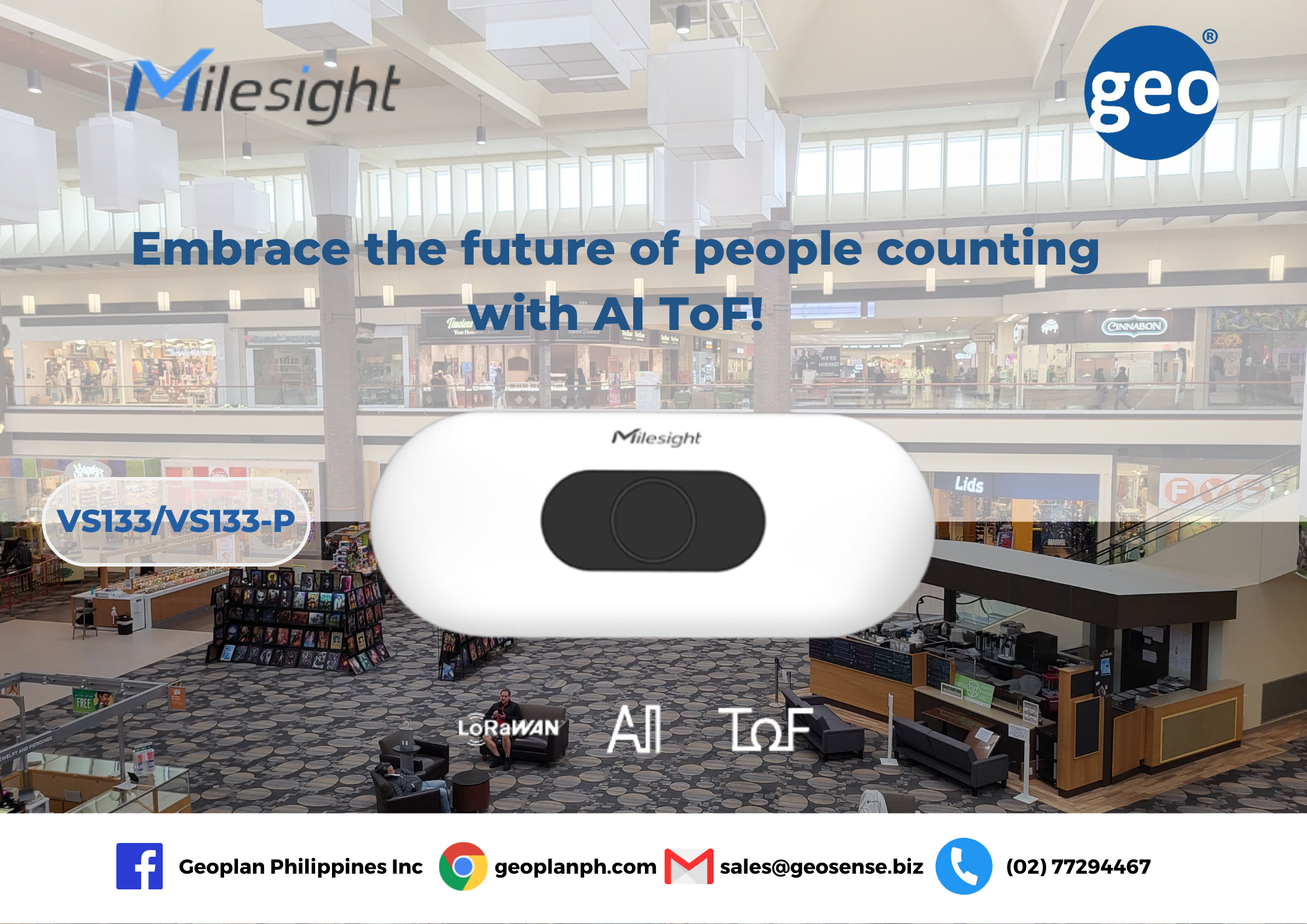 Milesight: VS133 Embrace the future of people counting with AI ToF technology!