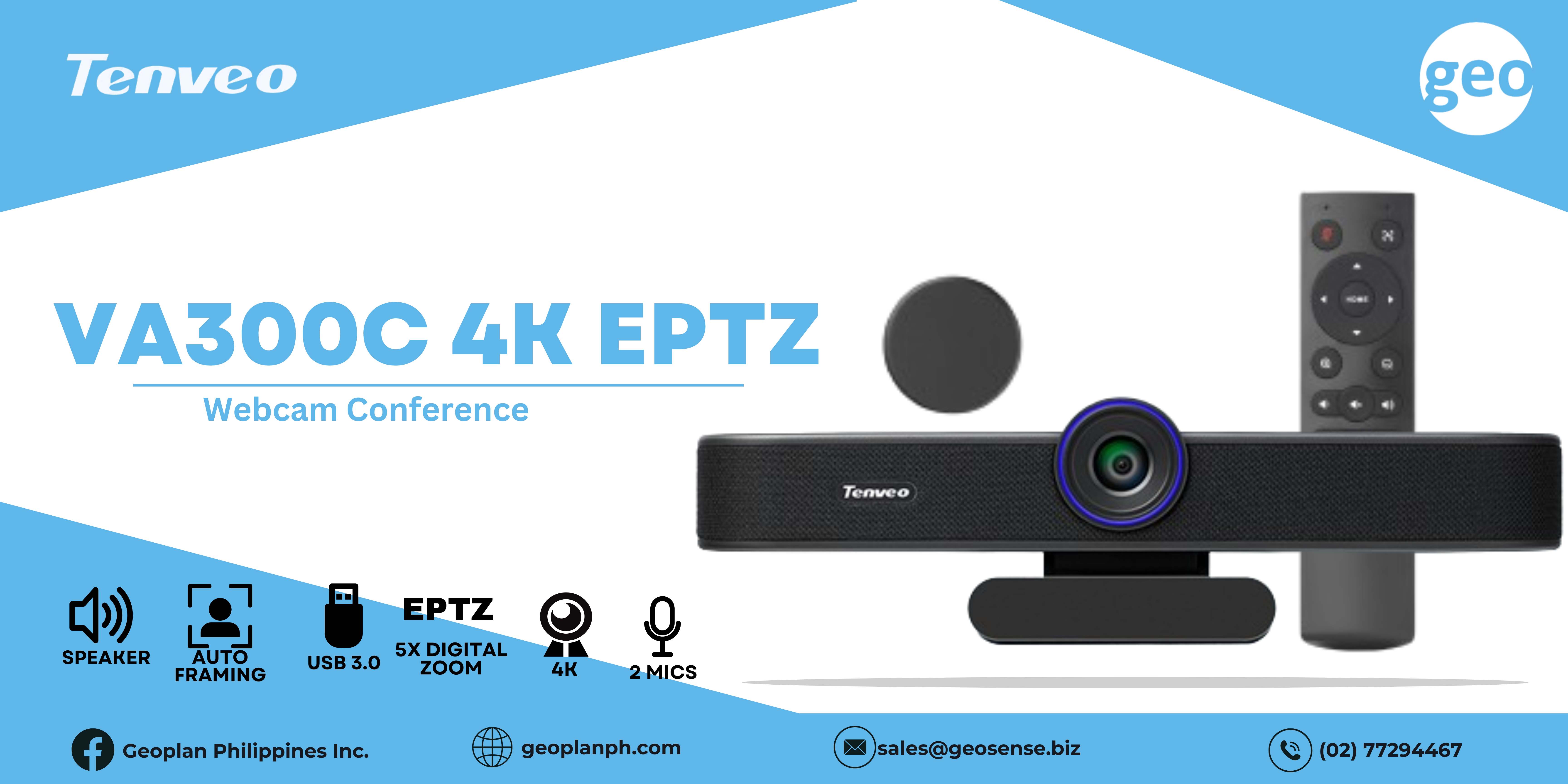 Tenveo: Empower Your Conferencing with the VA300C 4K EPTZ Webcam