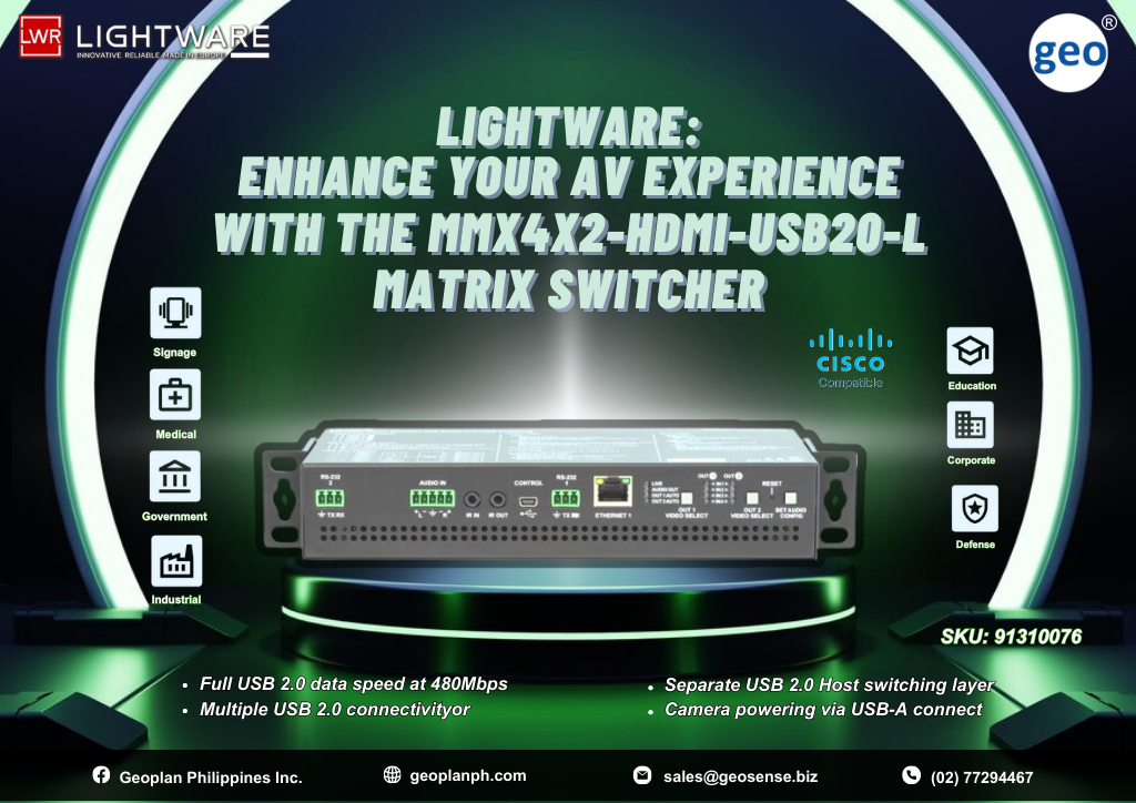 Lightware: Introducing Lightware’s MMX4x2-HDMI-USB20-L Matrix Switcher